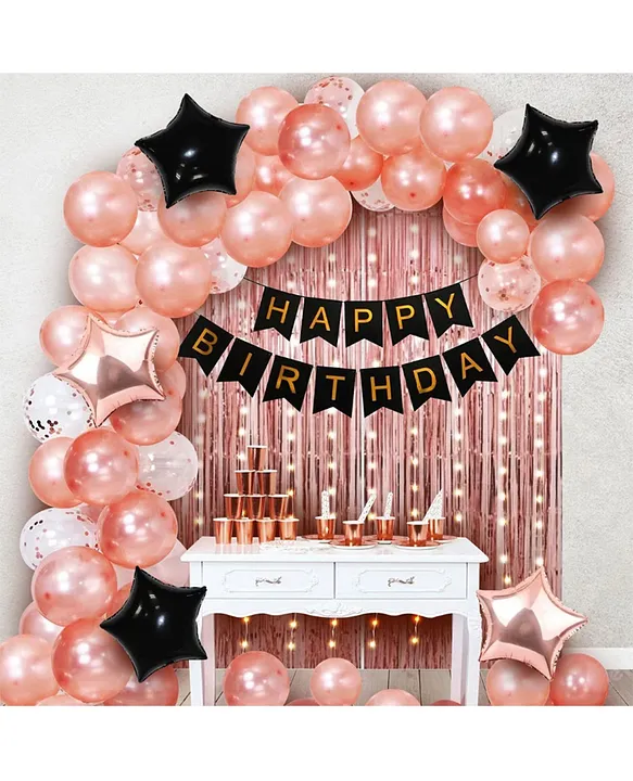 Happy Birthday Rose Gold Surprise Decor